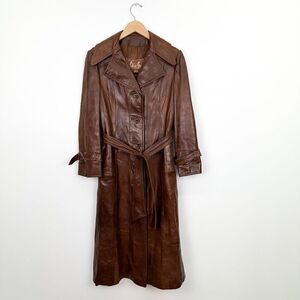 Skin Gear Napa Y Ante Vintage Women’s Supple Butter Soft Cognac Leather Trench C